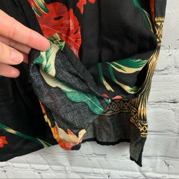 VINTAGE MARLA KIM Tunic Black with Tropical Print - Picture 7 of 7